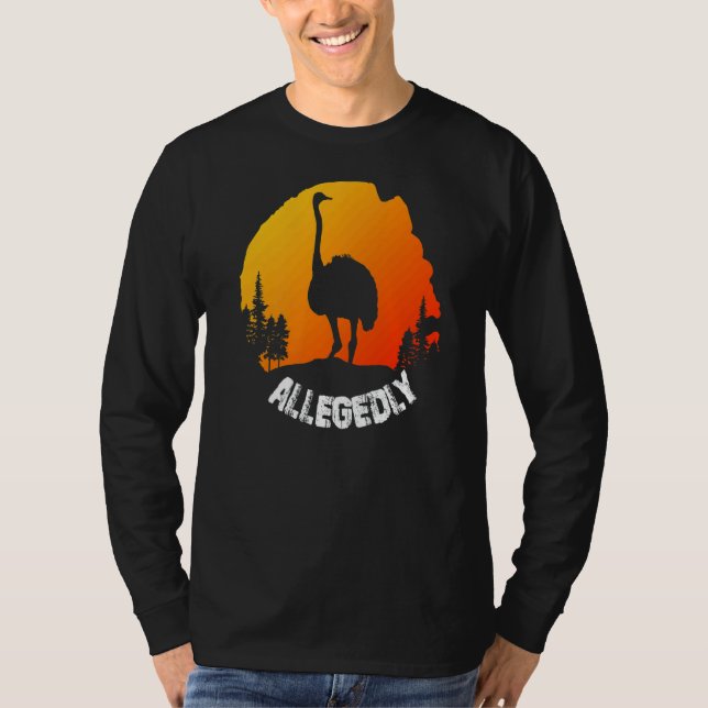 T-shirt Vintage Retro Ostrich (Devant)