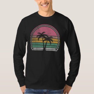 T-shirt Vintage Retro Palm Tree Plage tropicale Vac d'été