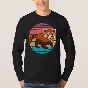 T-shirt Vintage Rétro Panda Rouge Fun Red Pandas Animal