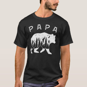 T-shirt Vintage Retro Papa Bear Matching Famille Boho Hipp