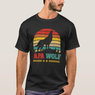 T-shirt Vintage Retro Papa Loup Loup Famille Fête des Pè