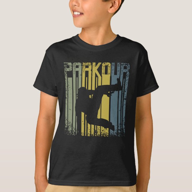T-shirt Vintage Retro Parkour Freerunning (Devant)