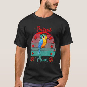 T-shirt Vintage Retro Parrot Maman Valentine Floral Bird B