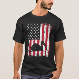 T-shirt Vintage Retro Pelican Américain Drapeau
