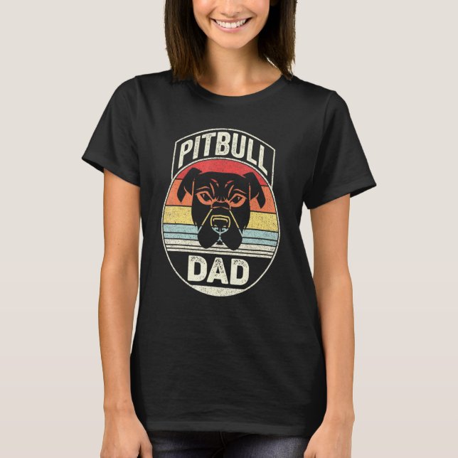 T-shirt Vintage Retro Pit Bull Papa (Devant)