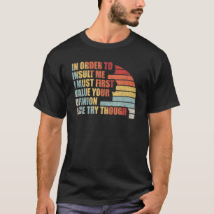 T-shirt Vintage Retro Plaisanter Sarcastique Afin De M'Ins