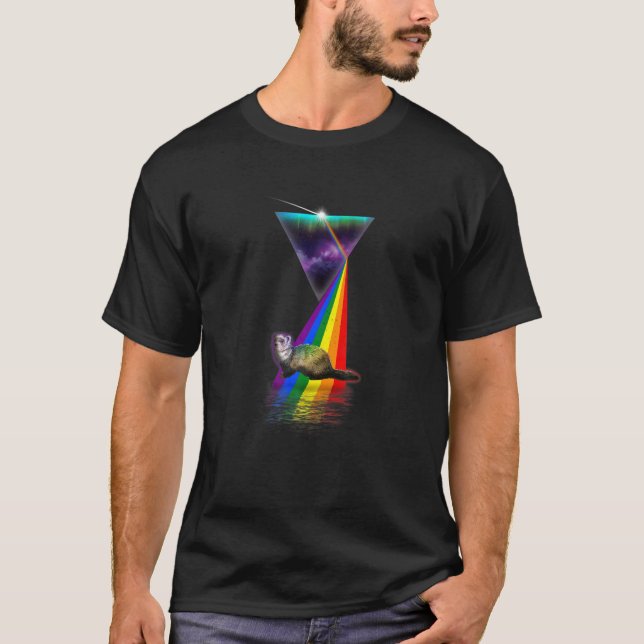 T-shirt Vintage Retro Prism Ferret (Devant)