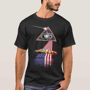 T-shirt Vintage Retro Prism US Drapeau chauffeur de taxi
