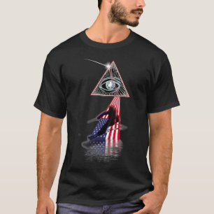 T-shirt Vintage Retro Prism US Drapeau Ski
