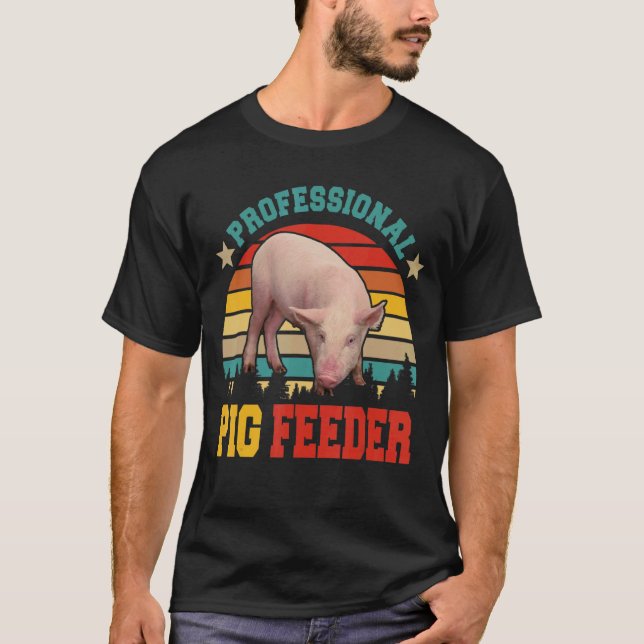 T-shirt Vintage Retro Professional Pig Feeder (Devant)