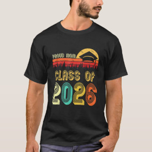 T-shirt Vintage Retro Proud Mom Class Of 2026 Senior 2026 