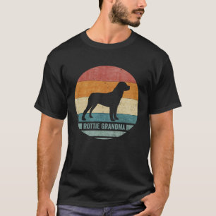 T-shirt Vintage Retro Rottweiler Grandma Rottie Silhouette