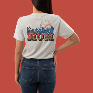 T-shirt Vintage Retro Style Baseball Maman, Photo du joueu
