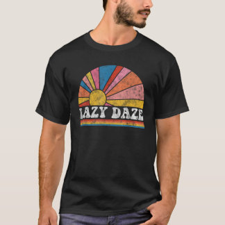 T-shirt Vintage Retro Style Graphique Coucher de soleil Ét