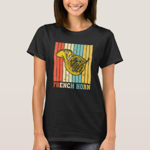 T-shirt Vintage Retro Style musique French Horn