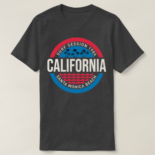 T-shirt Vintage Retro Style Surf Wave Sea (Design devant)