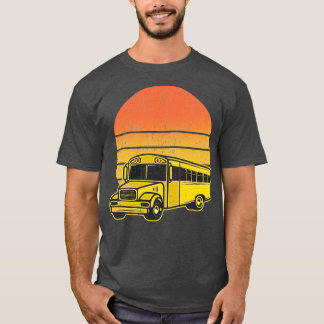 T-shirt Vintage Retro Sun School Bus Driver Students Cadea