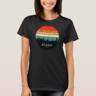 T-shirt Vintage Retro Sunset Atlanta City Skyline Atlanta