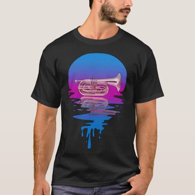 T-shirt Vintage Retro Sunset Baritone (Devant)