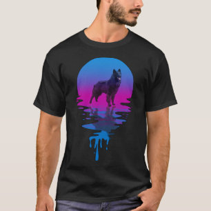 T-shirt Vintage Retro Sunset Belge Sheepdog