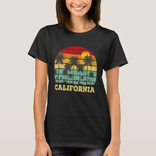 T-shirt Vintage Retro Sunset California Hommes femmes