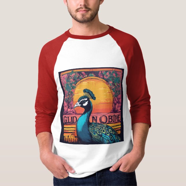 T-Shirt vintage Retro Sunset - Cool Peacock Baby (Devant)