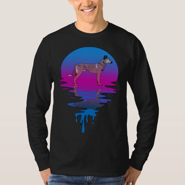 T-shirt Vintage Retro Sunset Dutch Shepherd (Devant)