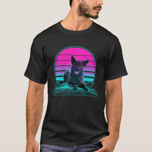 T-shirt Vintage Retro Sunset Dutch Shepherd