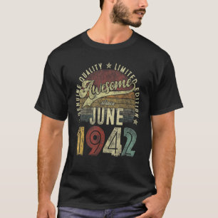 T-shirt Vintage Retro Sunset juin 1942 80e anniversaire 80