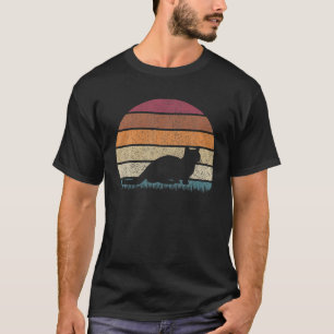 T-shirt Vintage Retro Sunset Munchkin Amoureux des chats d