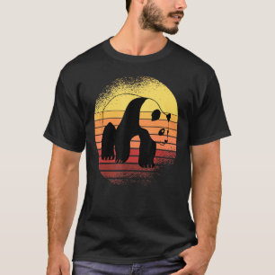 T-shirt Vintage Retro Sunset Panda Animal Tee Hommes Femme