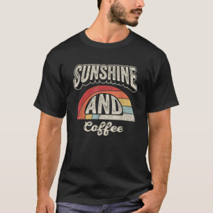 T-shirt Vintage Retro Sunshine Et Café Lover Été