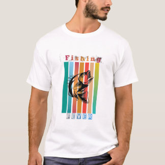 T-shirt Vintage rétro sur la fièvre de pêche