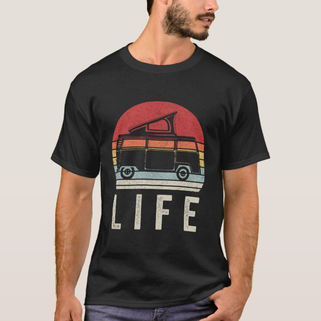 T-shirt Vintage Retro Van Life (Devant)