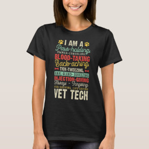 T-shirt Vintage Retro Vet Tech Je Suis Un Vétérinaire Paw 