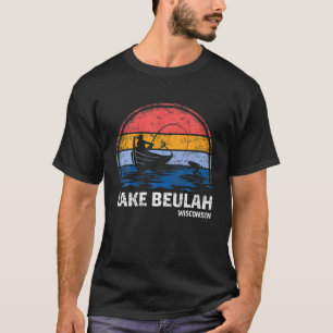 T-shirt Vintage Retro Wisconsin Beulah Lake Pêche d'été