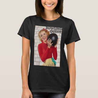T-shirt Vintage Retro Womens Bowling Queen  723