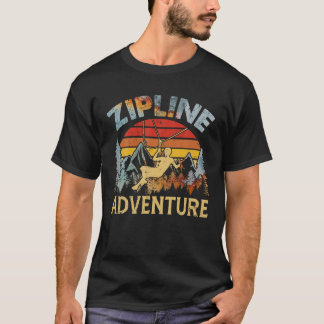 T-shirt Vintage Rétro Zipline Adventure Matching Zipline L