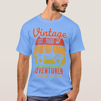 T-shirt Vintage RetroAdventurer Est 1980 Cadeau d'annivers