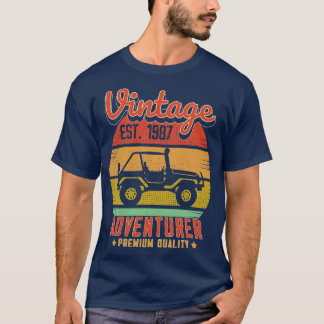 T-shirt Vintage RetroAdventurer Est 1987 Cadeau d'annivers