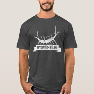 T-shirt Vintage Reykjavik Islande avec Viking Ship Art