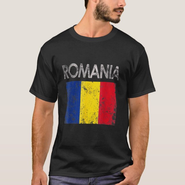 T-shirt Vintage romania Romanian Flag Pride (Devant)