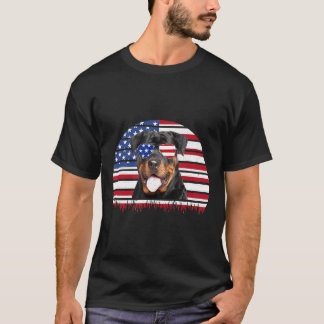 T-shirt Vintage Rottweiler Rottie Sun lunettes nous Drapea