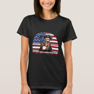 T-shirt Vintage Rottweiler Rottie Sun lunettes nous Drapea