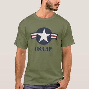 T-shirt Vintage rouge blanc bleu USAAF Insignia Star Bars
