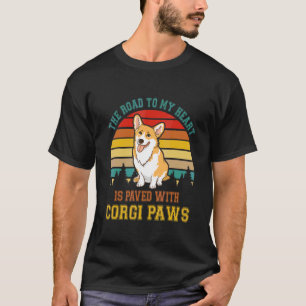 T-shirt Vintage Route Rétro À Mon Coeur Est Pavé De Corgi