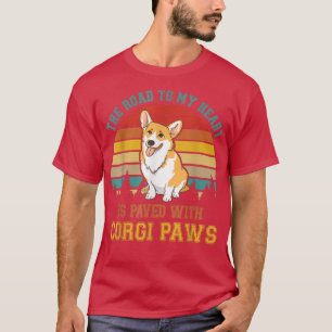 T-shirt Vintage Route Rétro À Mon Coeur Est Pavé De Corgi