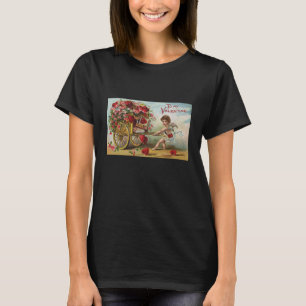 T-shirt Vintage Saint-Valentin Ange, Chariot de Cœurs d'Am