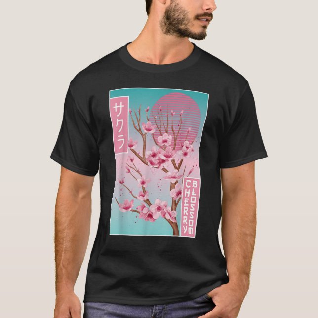 T-shirt Vintage Sakura Cherry Blossom Japanese (Devant)