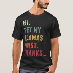 T-shirt Vintage Salut Caresse Mon Lama D'abord Merci Je cœ
